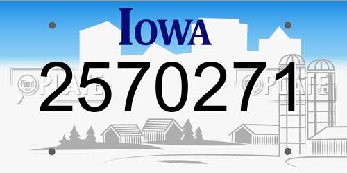 2570271 Iowa License Plate