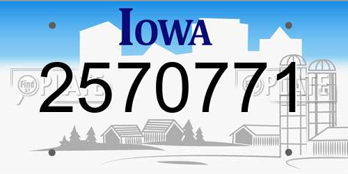 2570771 Iowa License Plate