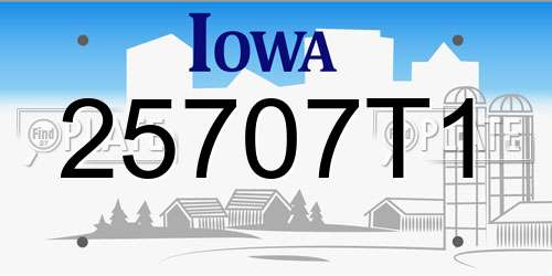 25707T1 Iowa License Plate