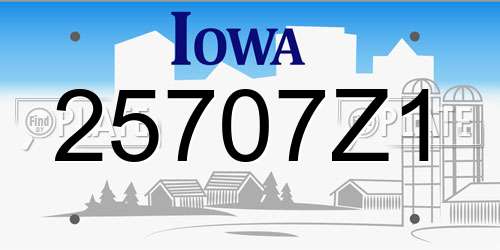 25707Z1 Iowa License Plate