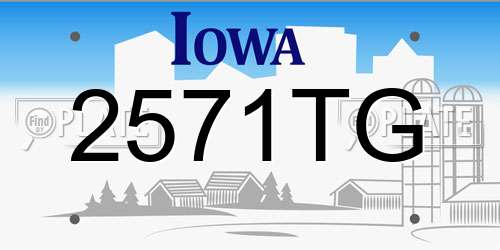 2571TG Iowa License Plate