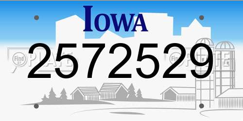 2572529 Iowa License Plate