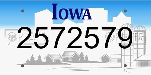 2572579 Iowa License Plate