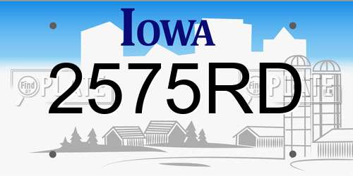 2575RD Iowa License Plate