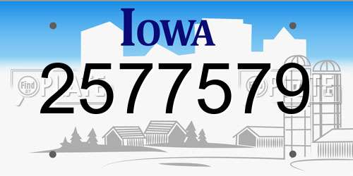 2577579 Iowa License Plate
