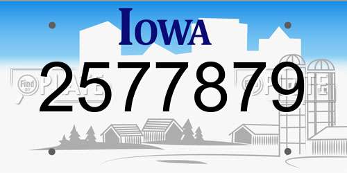 2577879 Iowa License Plate