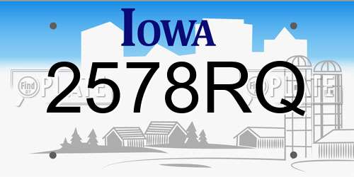 2578RQ Iowa License Plate