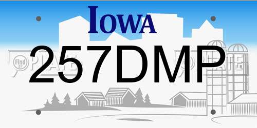 257DMP Iowa License Plate