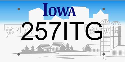 257ITG Iowa License Plate