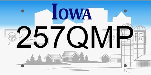257QMP Iowa License Plate