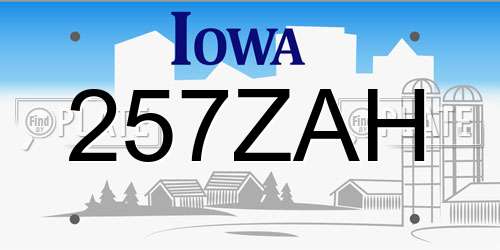 257ZAH Iowa License Plate