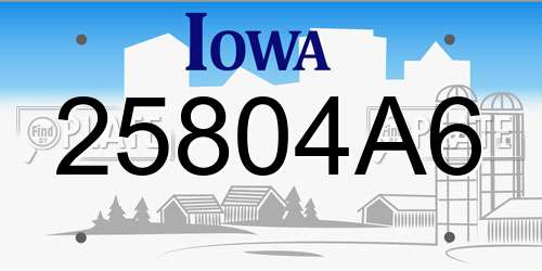 25804A6 Iowa License Plate