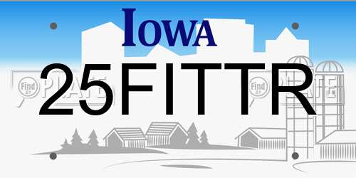 25FITTR Iowa License Plate