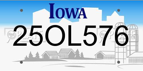 25OL576 Iowa License Plate