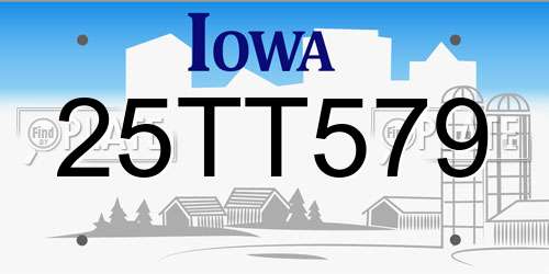 25TT579 Iowa License Plate