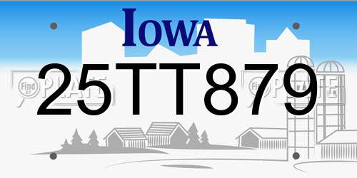 25TT879 Iowa License Plate