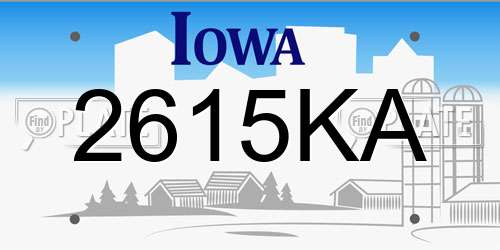 2615KA Iowa License Plate