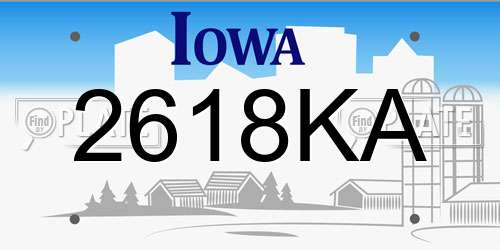 2618KA Iowa License Plate
