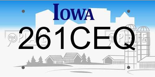 261CEQ Iowa License Plate