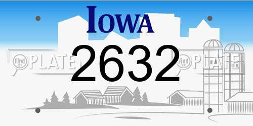 2632 Iowa License Plate
