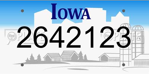 2642123 Iowa License Plate
