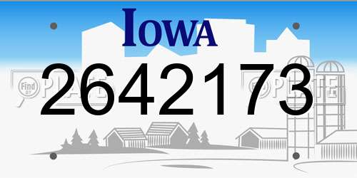 2642173 Iowa License Plate