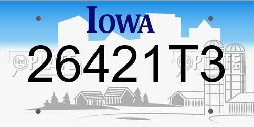 26421T3 Iowa License Plate