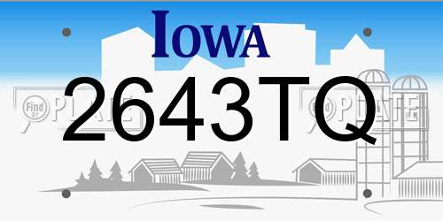 2643TQ Iowa License Plate