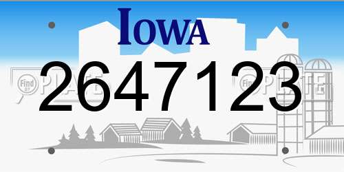 2647123 Iowa License Plate