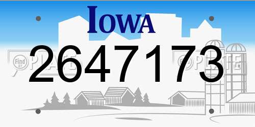 2647173 Iowa License Plate