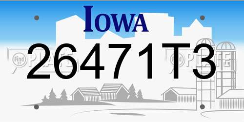 26471T3 Iowa License Plate
