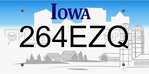 264EZQ Iowa License Plate