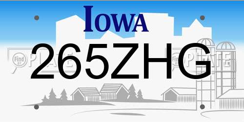 265ZHG Iowa License Plate