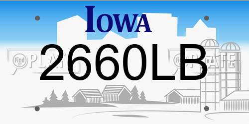 2660LB Iowa License Plate