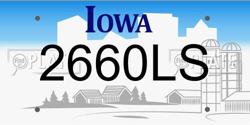 2660LS Iowa License Plate