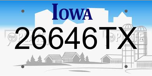 26646TX Iowa License Plate