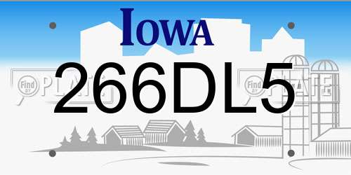 266DL5 Iowa License Plate