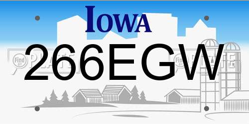 266EGW Iowa License Plate