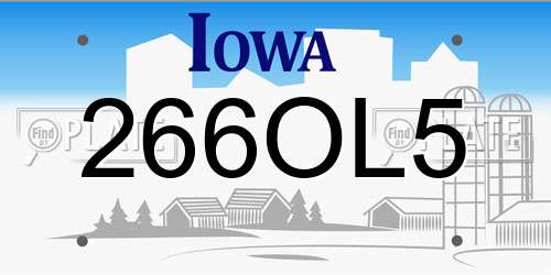266OL5 Iowa License Plate