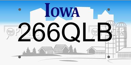 266QLB Iowa License Plate