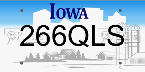 266QLS Iowa License Plate