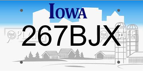 267BJX Iowa License Plate