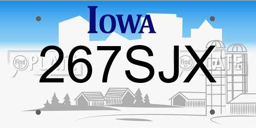 267SJX Iowa License Plate