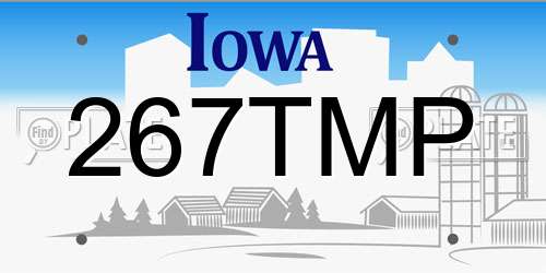 267TMP Iowa License Plate