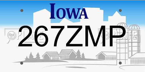 267ZMP Iowa License Plate