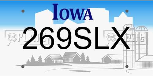 269SLX Iowa License Plate