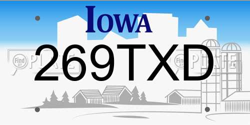 269TXD Iowa License Plate
