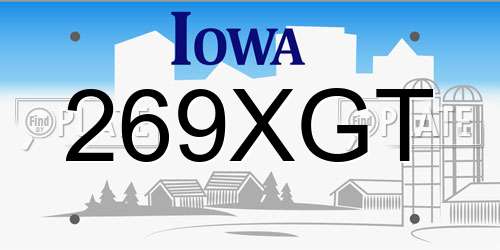 269XGT Iowa License Plate