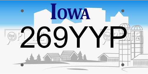 269YYP Iowa License Plate