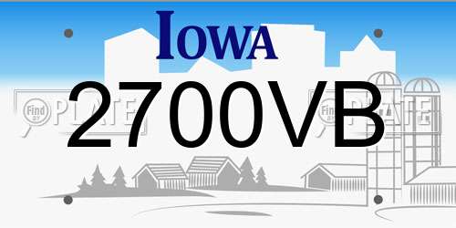 2700VB Iowa License Plate